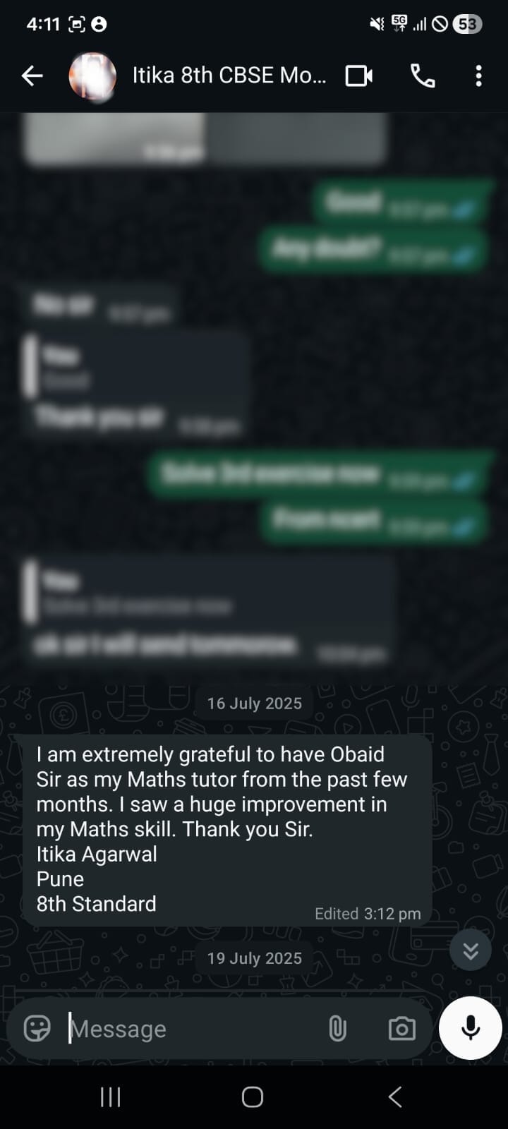 Student WhatsApp Testimonial 11