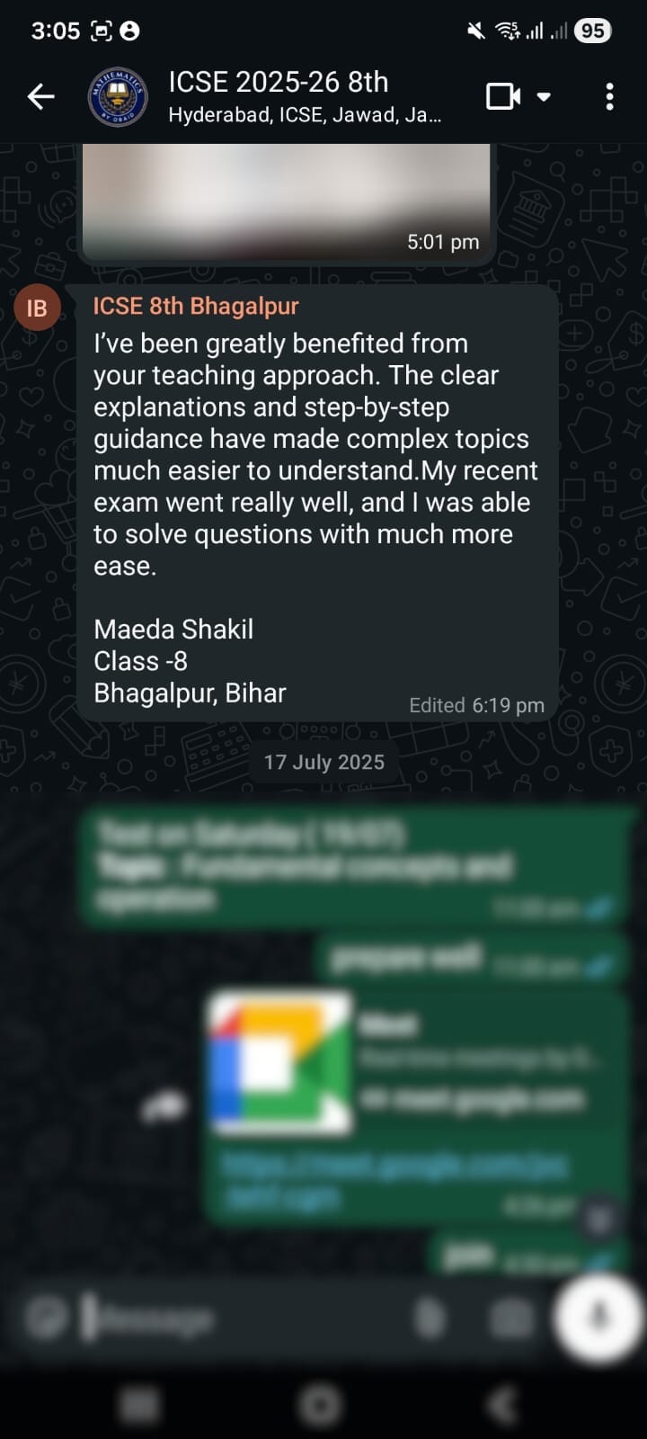 Student WhatsApp Testimonial 9